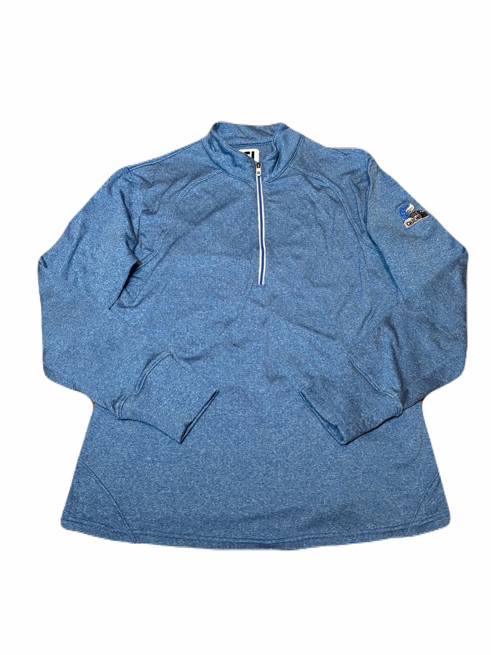 FootJoy Textured Grid Fleece Pullover Quidnessett Golf Club in Blue